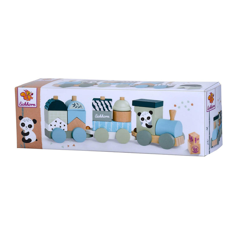 Load image into Gallery viewer, Eichhorn houten blokkentrein panda, 16dlg.