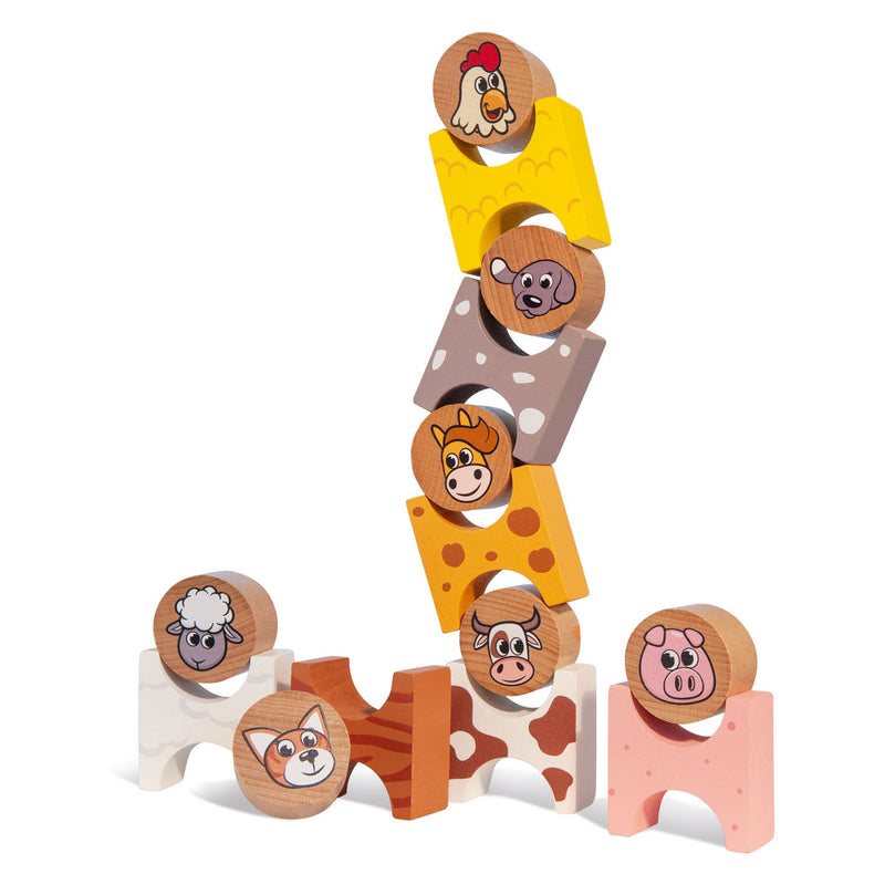 Load image into Gallery viewer, Eichhorn Houten Stapelspel Boerderijdieren 14dlg.