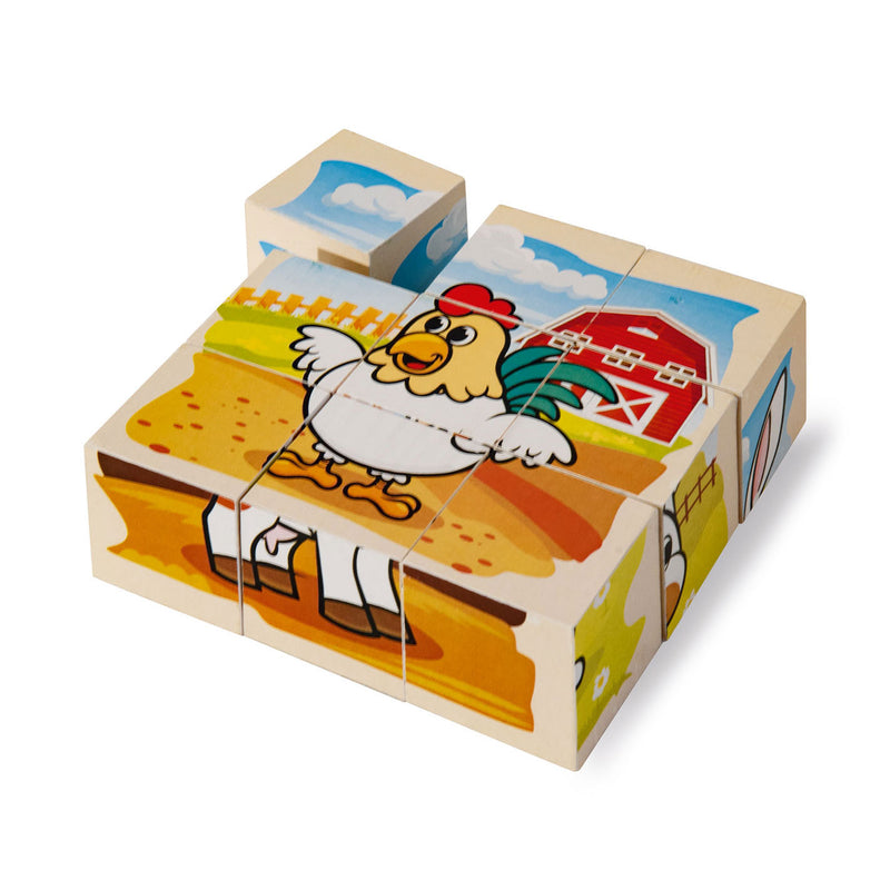 Load image into Gallery viewer, Eichhorn houten blokpuzzel boerderij fsc gecertificeerd speelgoed.