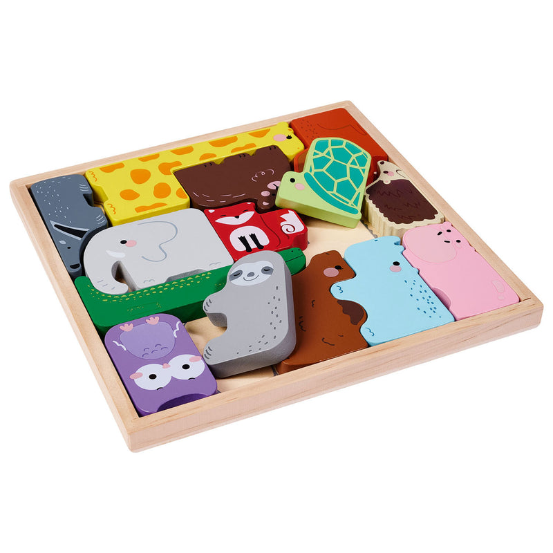 Load image into Gallery viewer, Eichhorn houten dieren vormen in houten box, 14dlg.