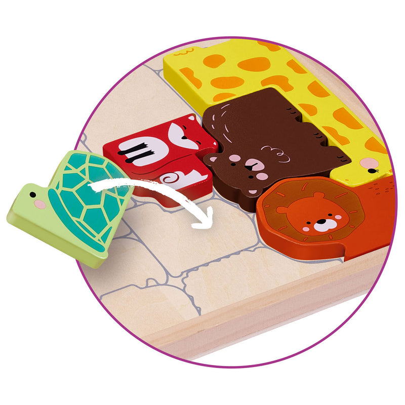 Load image into Gallery viewer, Eichhorn houten dieren vormen in houten box, 14dlg.