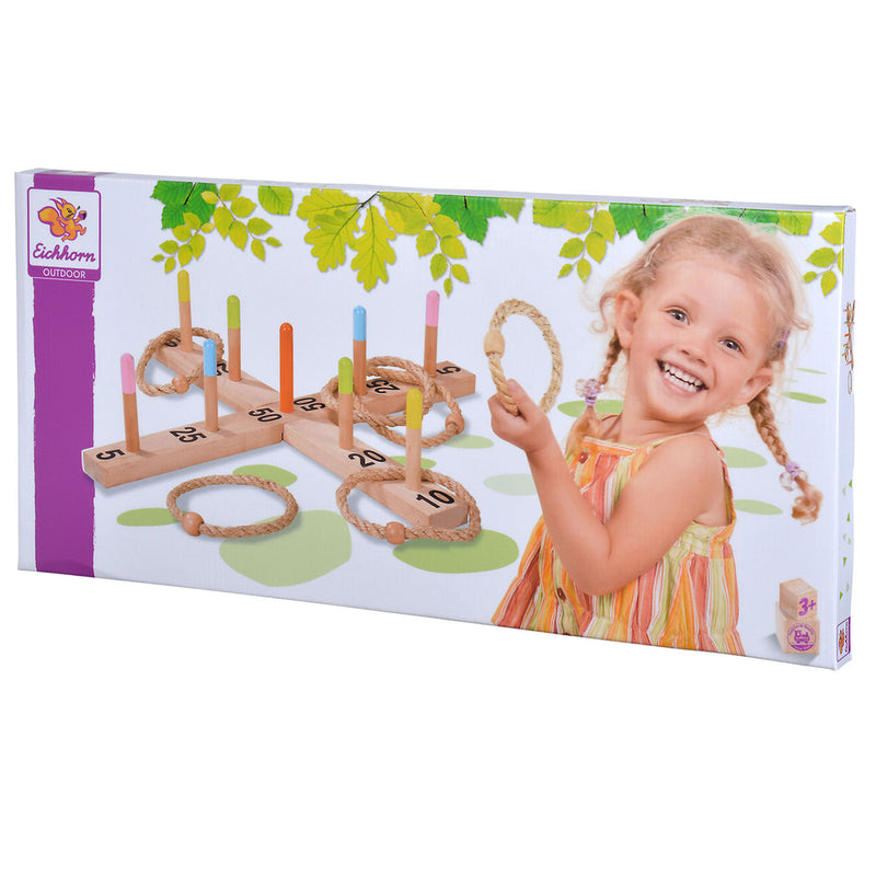 Afbeelding laden in galerijviewer, Eichhorn houten ringwerpspel outdoor - buitenspeelgoed voor kinderen.