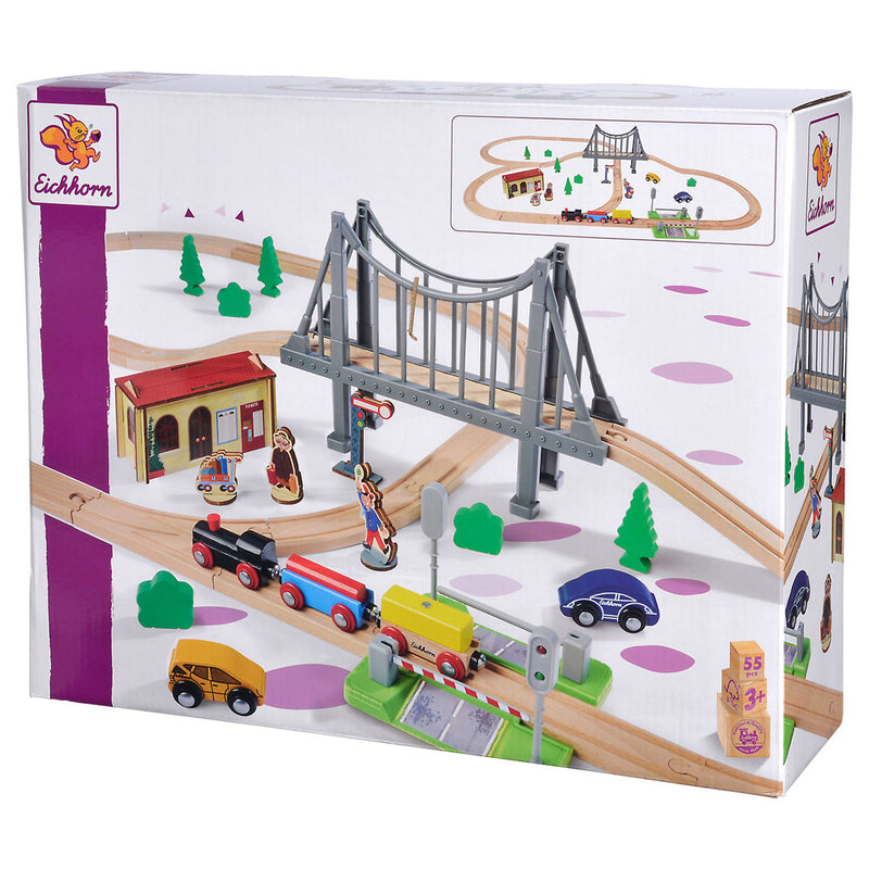 Load image into Gallery viewer, Eichhorn treinbaan met brug speelset, 55dlg.