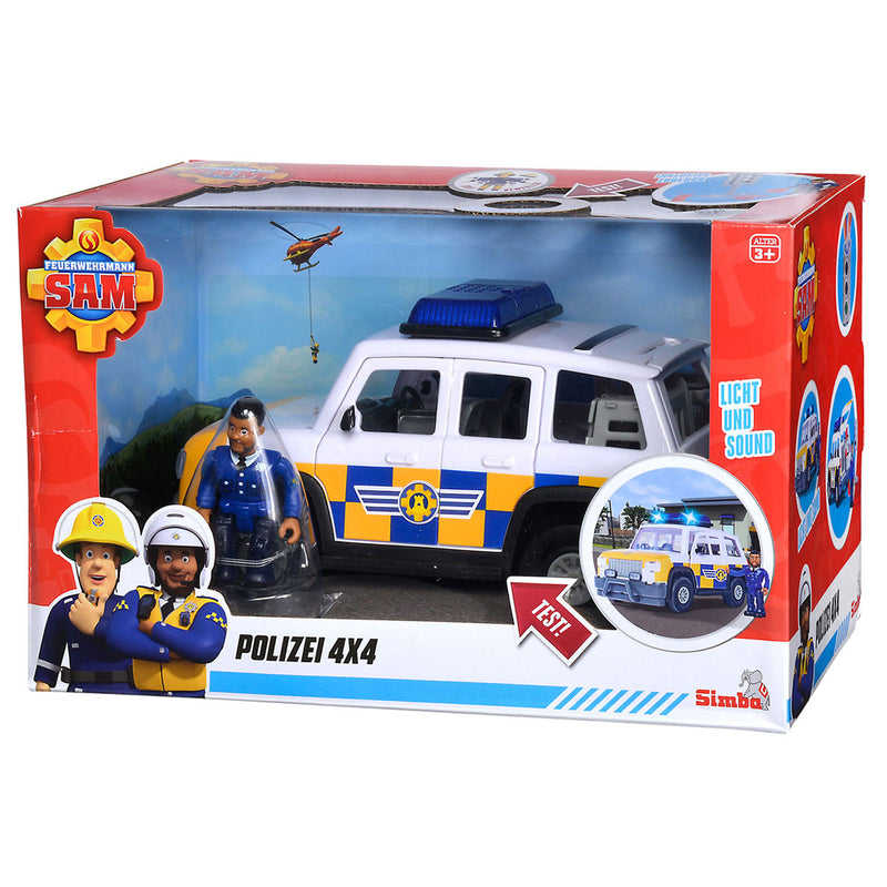 Load image into Gallery viewer, Simba brandweerman sam politieauto speelgoed met speelfiguur malcolm.
