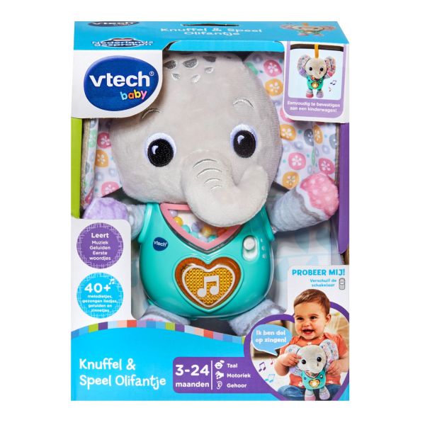 Load image into Gallery viewer, Vtech knuffel en speel olifantje grijs