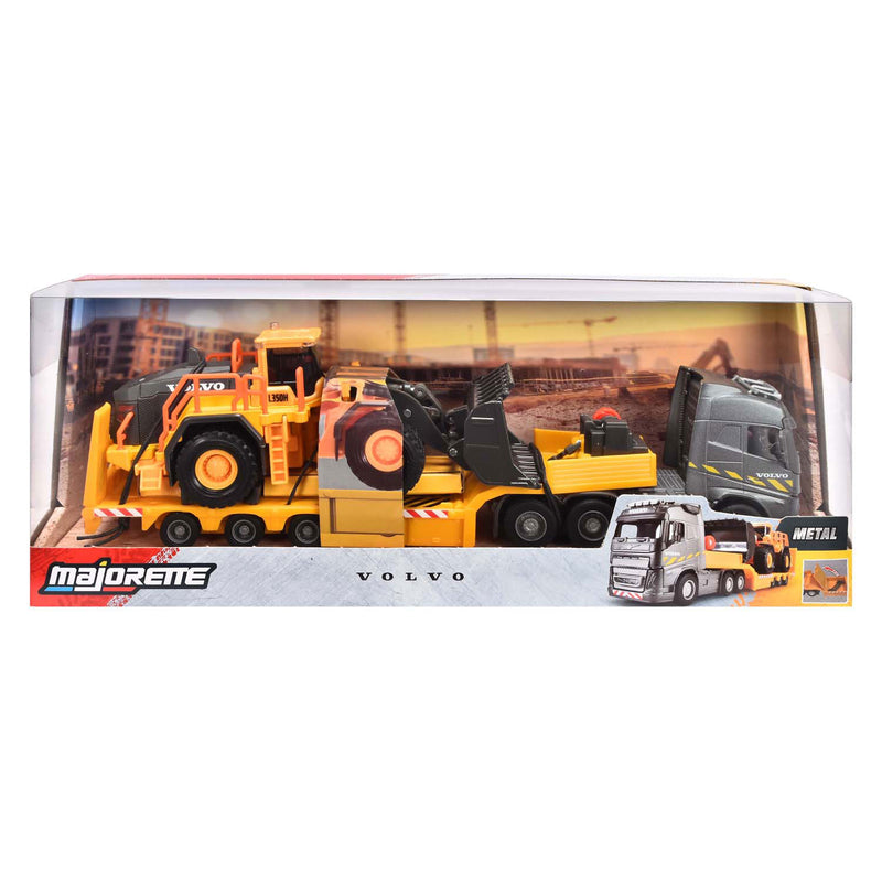 Load image into Gallery viewer, Majorette volvo fh16 truck met oplegger en wiellader