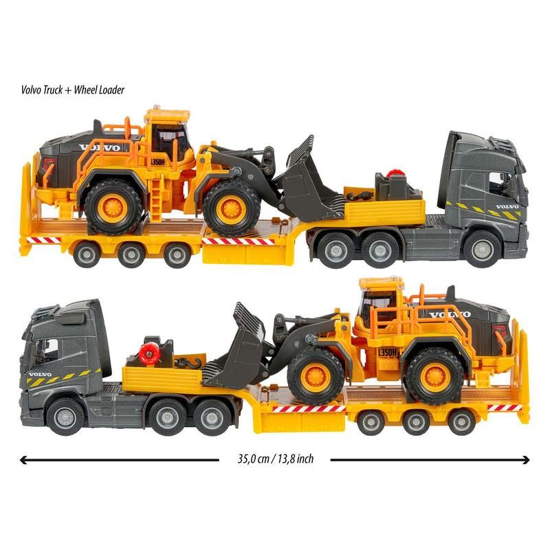Load image into Gallery viewer, Majorette volvo fh16 truck met oplegger en wiellader