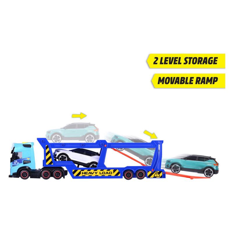Load image into Gallery viewer, Dickie toys - car transporter - volvo - vrachtwagen met aanhangwagen - licht en geluid