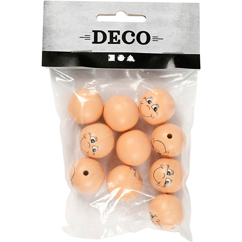 Afbeelding laden in galerijviewer, Https: www.cchobby.nl houten-ballen-met-gezichten-d-22-mm-licht-beige-10-stuk-1-doos