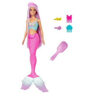 Load image into Gallery viewer, Barbie zeemeermin roze lang haar