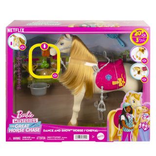 Load image into Gallery viewer, Barbie family horse chase paard functies