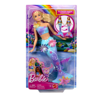 Afbeelding laden in galerijviewer, Barbie zeemeermin met magische bloemen blauw