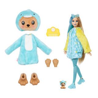 Load image into Gallery viewer, Barbie cutie reveal doll licht blauw geel