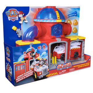 Load image into Gallery viewer, Paw patrol - brandweerkazerne speelset - met marshall-figuur, brandweerwagen, licht, lanceerder en geluidseffecten
