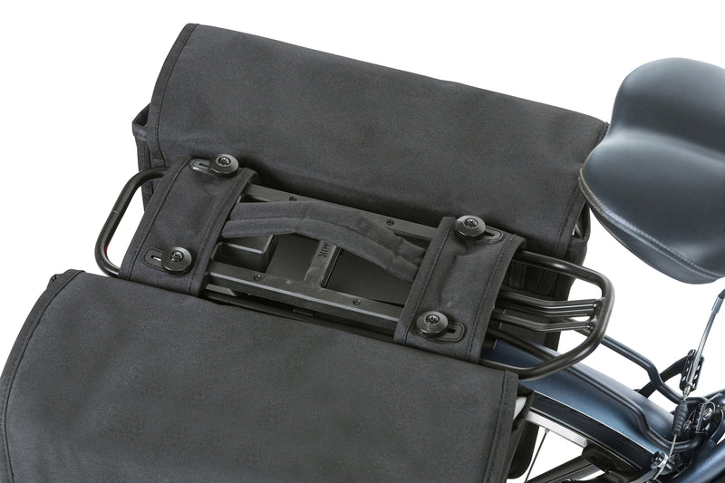 Load image into Gallery viewer, BASIL GO-DOUBLE BAG MIK, dubbele fietstas, zwart, 32L, geschikt voor MIK systeemdragers carrierplates