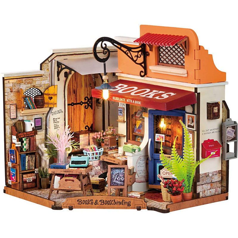 Afbeelding laden in galerijviewer, Https: www.cchobby.nl diy-miniatuur-kamer-boekwinkel-h-17-cm-l-18-cm-b-25-cm-1-stuk