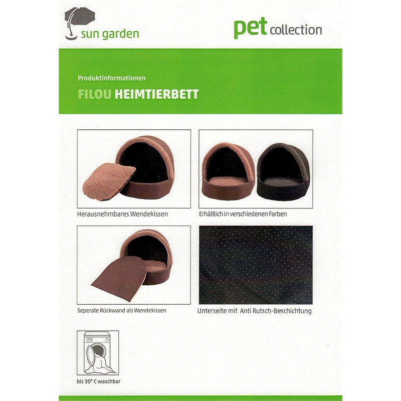 Load image into Gallery viewer, Sun garden filou luxe honden- en kattenbed 42x45x41cm grijs