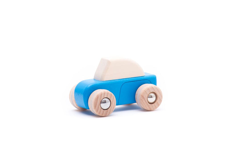 Load image into Gallery viewer, Bajo houten pullback auto blauw. 8,7x5,7