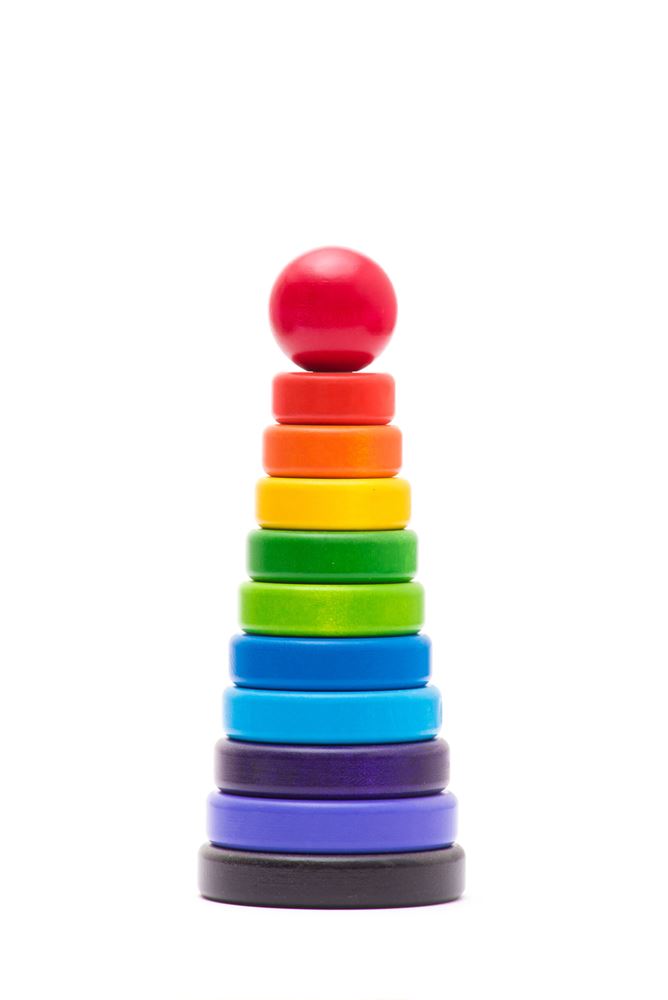 Afbeelding laden in galerijviewer, Bajo houten stapelpiramide groot. 10 del