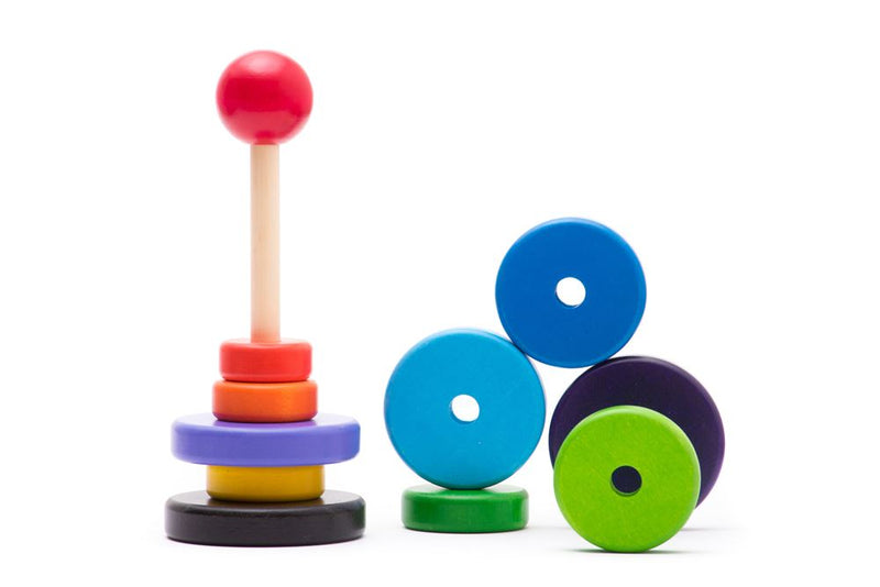 Afbeelding laden in galerijviewer, Bajo houten stapelpiramide groot. 10 del