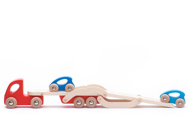 Afbeelding laden in galerijviewer, Bajo houten autotransporter
