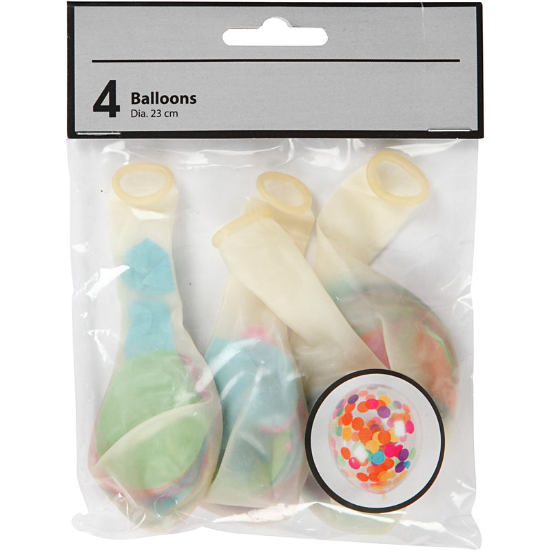 Afbeelding laden in galerijviewer, Https: www.cchobby.nl ballonnen-met-confetti-rond-d-23-cm-transparant-4-stuk-1-doos