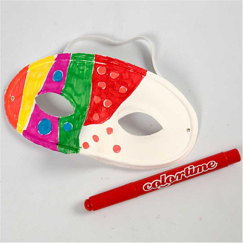 Afbeelding laden in galerijviewer, Https: www.cchobby.nl masker-h-9-5-cm-b-18-5-cm-wit-10-stuk-1-doos