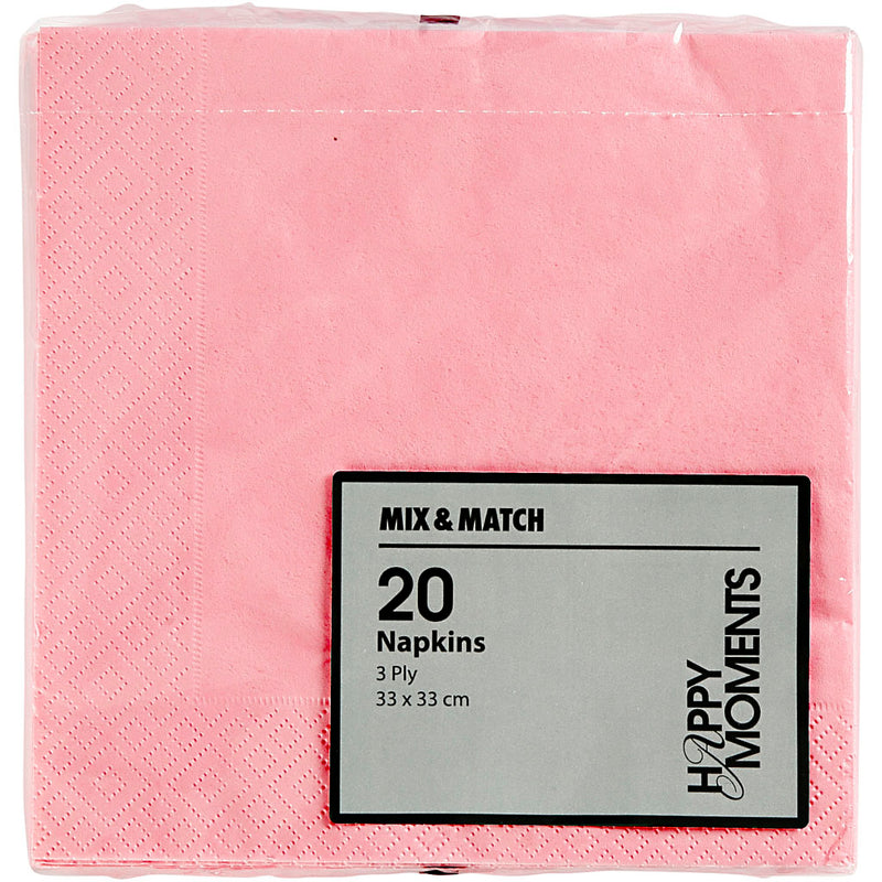 Afbeelding laden in galerijviewer, Https: www.cchobby.nl servetten-afm-33x33-cm-lichtrood-20-stuk-1-doos