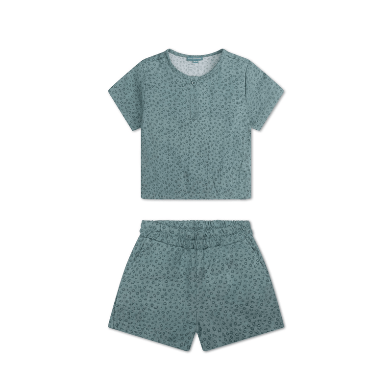 Afbeelding laden in galerijviewer, Leopard | groen jongens set strand – muslin