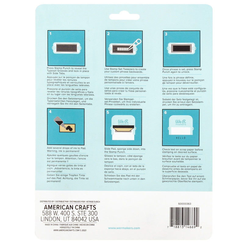 Load image into Gallery viewer, We r makers • typeset stamp punch 6pcs