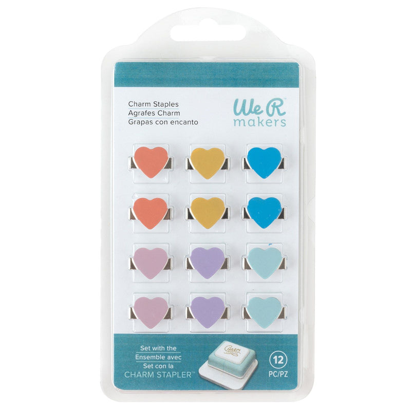 Load image into Gallery viewer, We r makers • charm staples heart multi color 12pcs