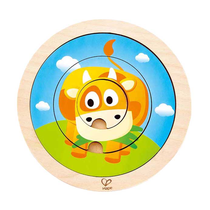 Load image into Gallery viewer, Hape draaiende puzzel boerderij