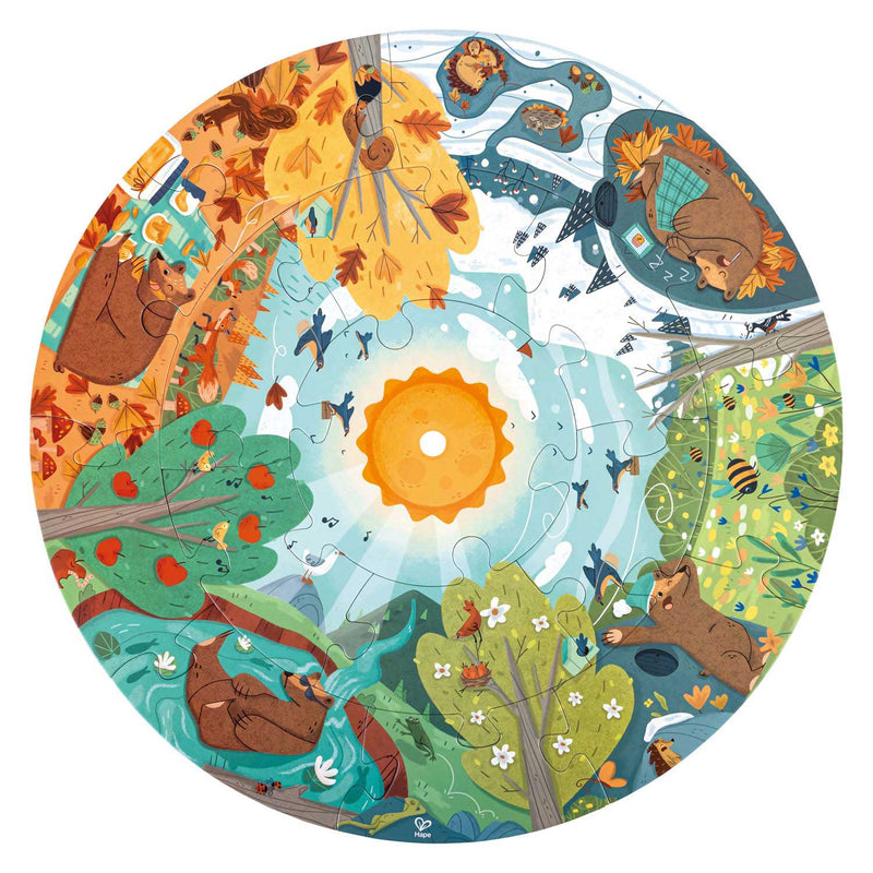 Load image into Gallery viewer, Hape vier seizoenen puzzel met licht - 16st.