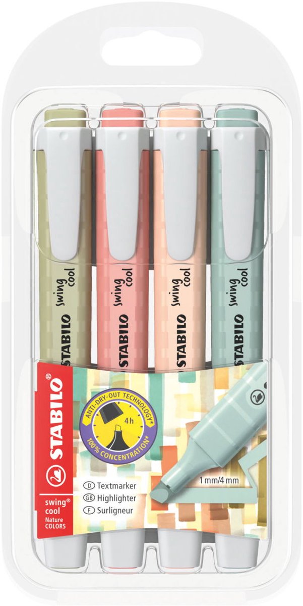 Afbeelding laden in galerijviewer, Stabilo swing cool naturecolors markeerstiften - 4dlg.