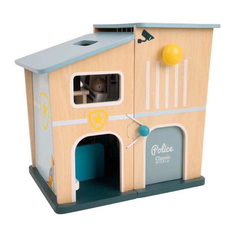 Load image into Gallery viewer, Classic world houten politiebureau speelset voor kinderen.