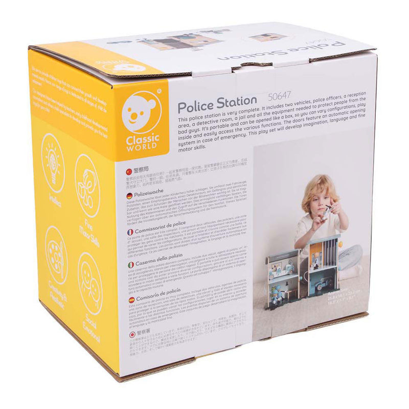 Load image into Gallery viewer, Classic world houten politiebureau speelset voor kinderen.
