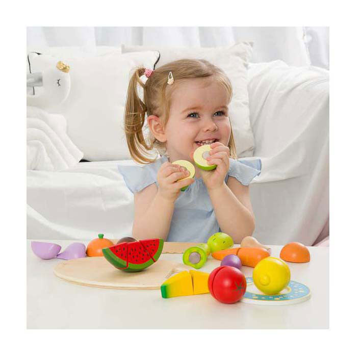 Load image into Gallery viewer, Classic World World Houten Snijfruit met Snijplank, 17dlg.