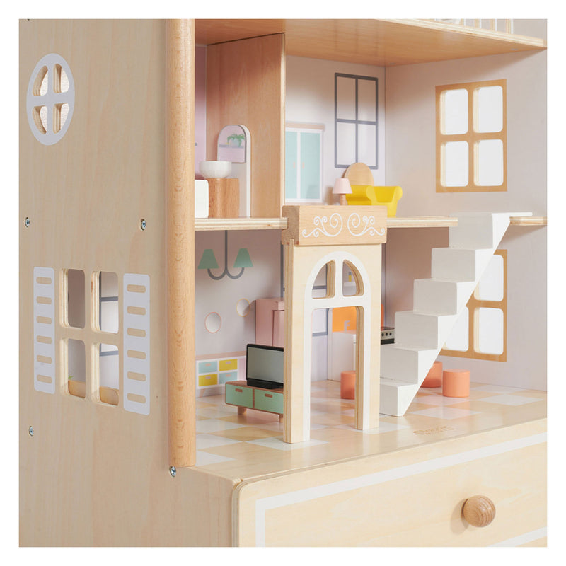Load image into Gallery viewer, Classic world happy villa houten poppenhuis, 28dlg.