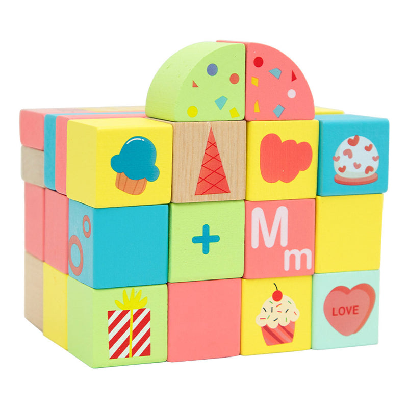 Load image into Gallery viewer, Classic world houten sweet cube bouwblokken
