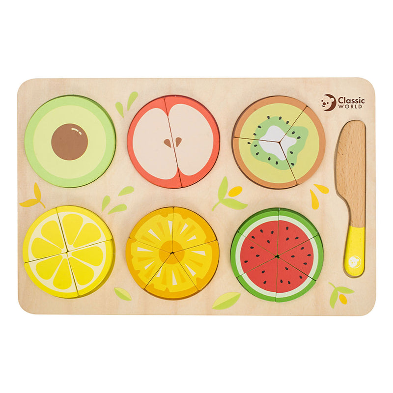 Load image into Gallery viewer, Classic world houten fruit puzzel breuken, 22dlg.