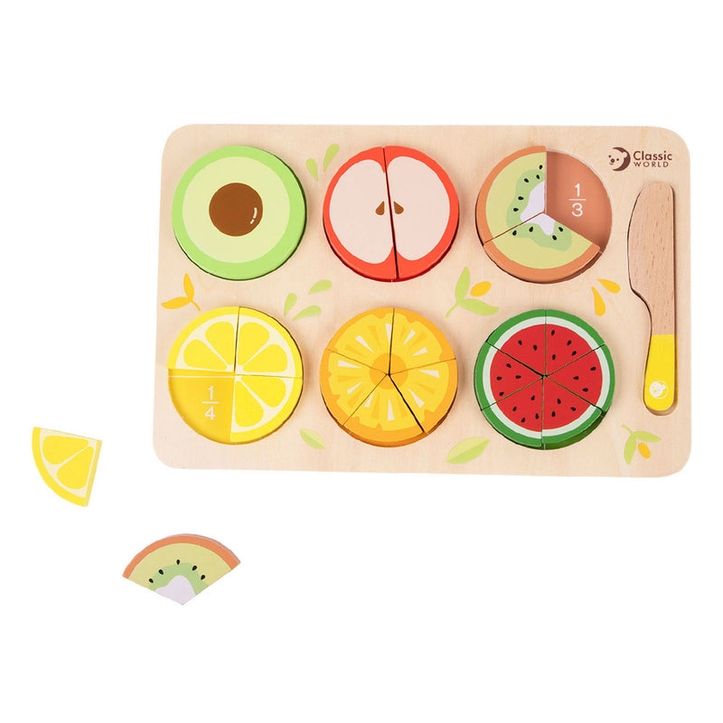Load image into Gallery viewer, Classic world houten breuken puzzel educatief speelgoed 22-delig.