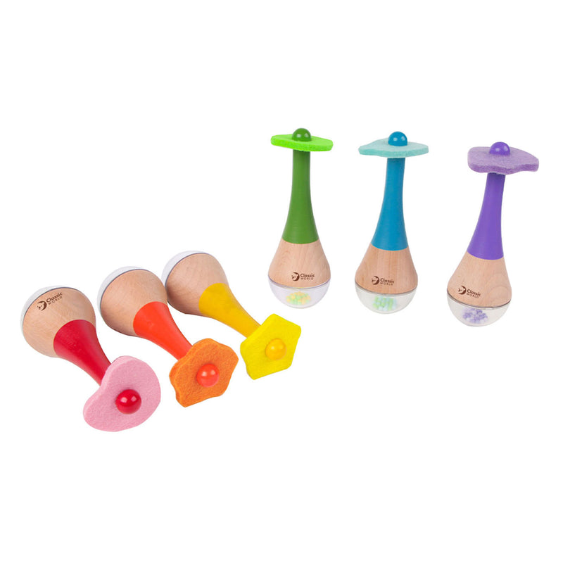 Load image into Gallery viewer, Classic world rammelaar 2 in 1 houten regenboog maracas instrument 1 st. - uni