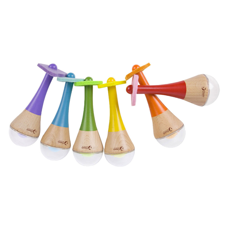 Load image into Gallery viewer, Classic world rammelaar 2 in 1 houten regenboog maracas instrument 1 st. - uni