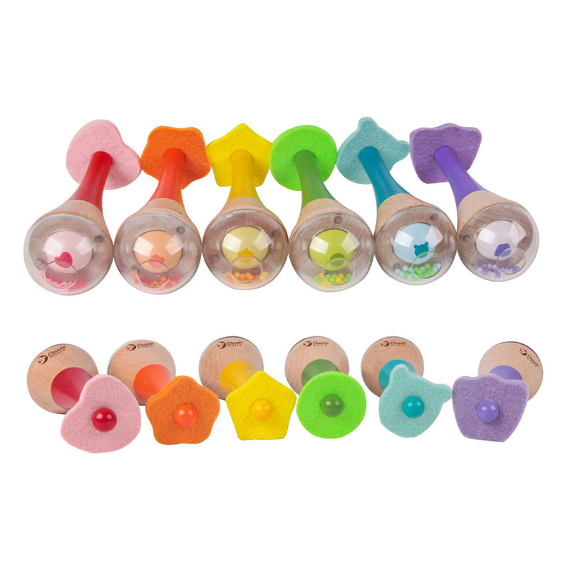 Load image into Gallery viewer, Classic world rammelaar 2 in 1 houten regenboog maracas instrument 1 st. - uni