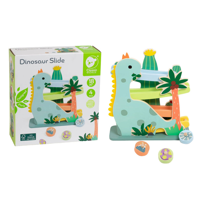 Load image into Gallery viewer, Classic world houten ballenbaan dinosaurus - educatief speelgoed 4-delig.