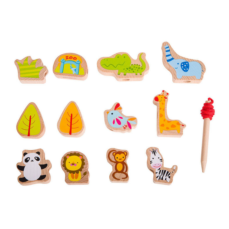 Load image into Gallery viewer, Classic world houten rijgkralen dierentuin, 13dlg.