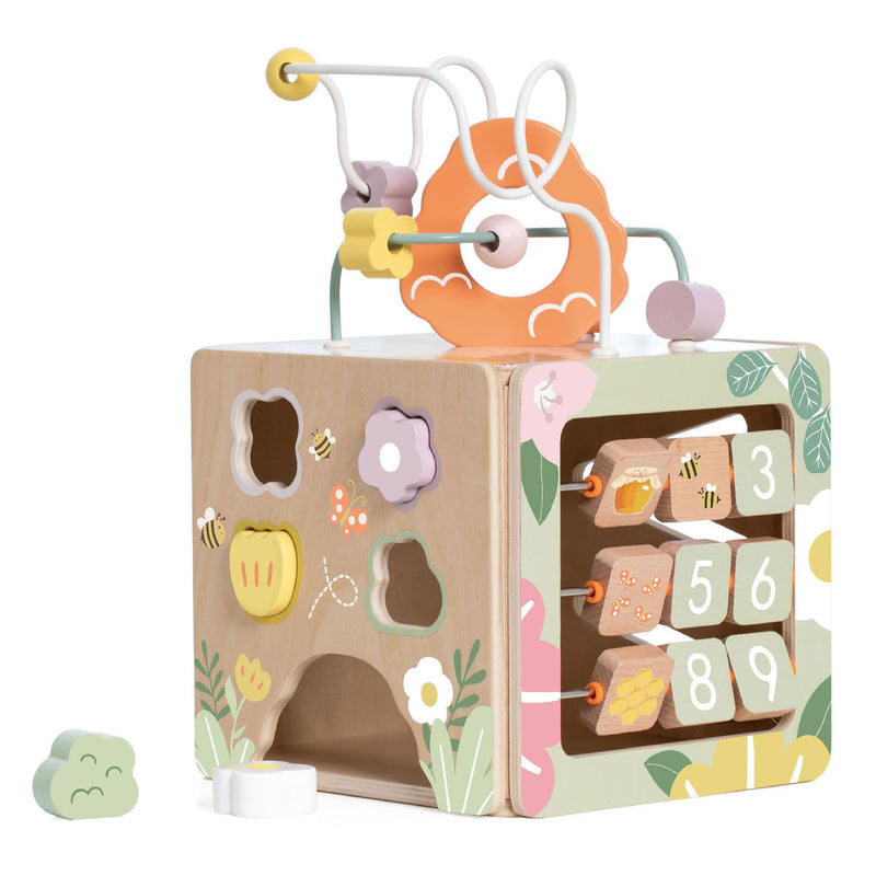 Load image into Gallery viewer, Classic world houten activiteitenkubus honingbij, 5dlg.