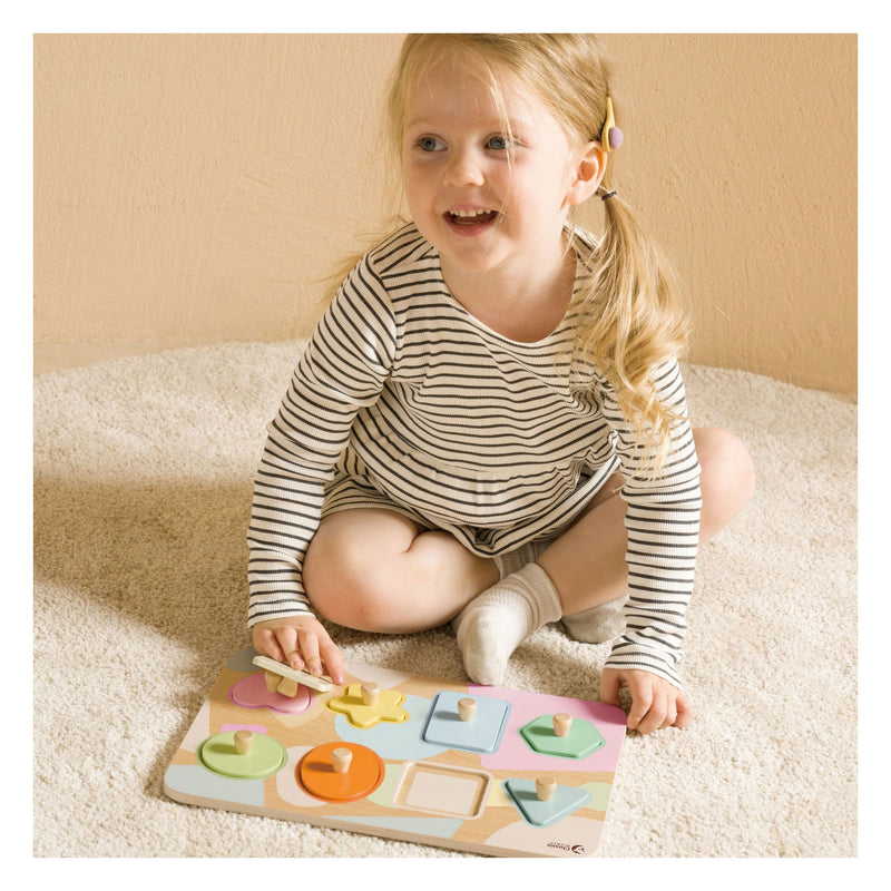 Load image into Gallery viewer, Classic world houten noppelpuzzel vormen, 8st.