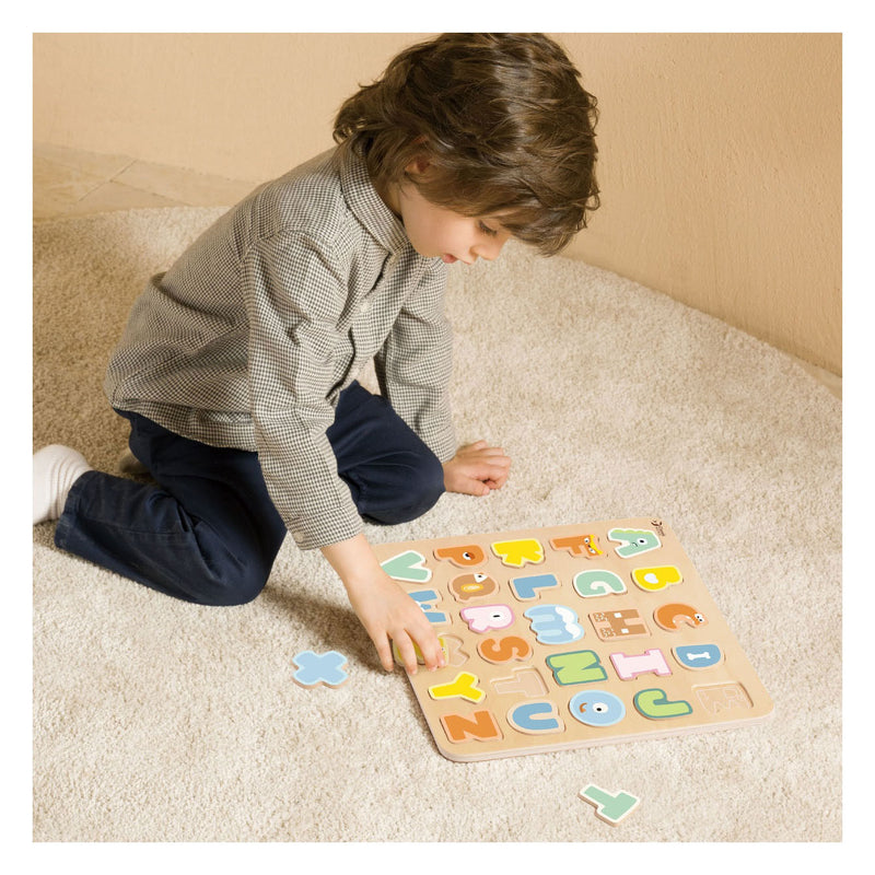 Load image into Gallery viewer, Classic world houten alfabet puzzel educatief speelgoed 27 stukjes.
