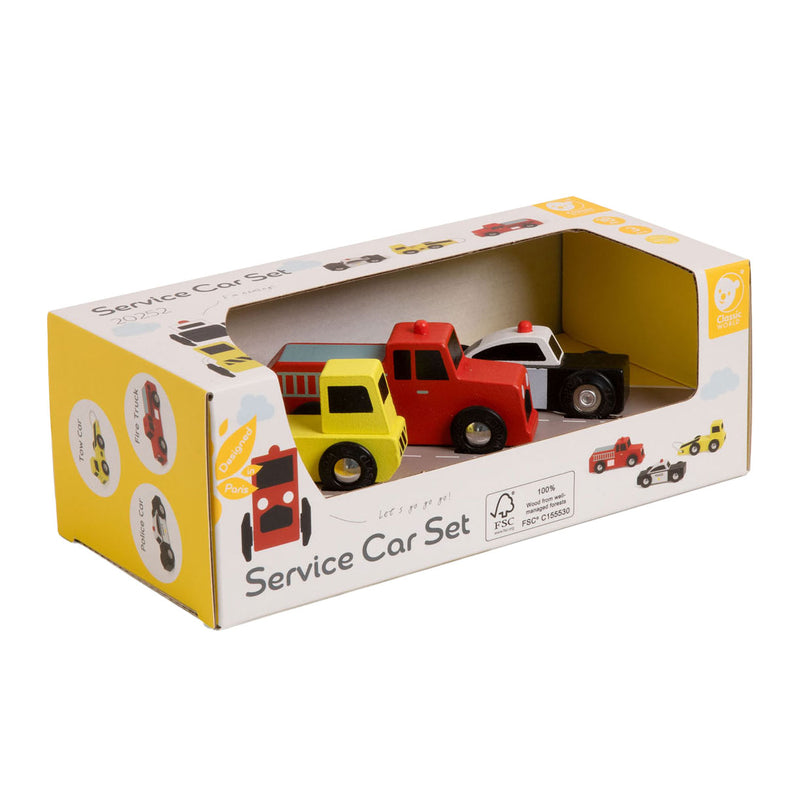 Load image into Gallery viewer, Classic world houten hulpdienst auto's set, 3st.